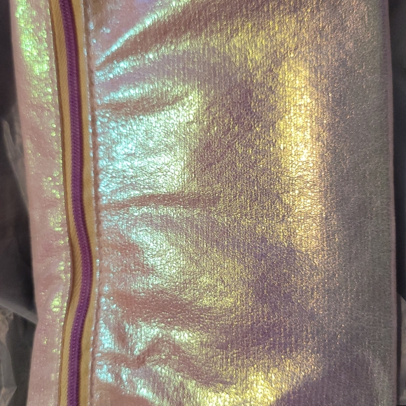 Iridescent Cosmetic Bag with Purple Zipper - Picture 1 of 1